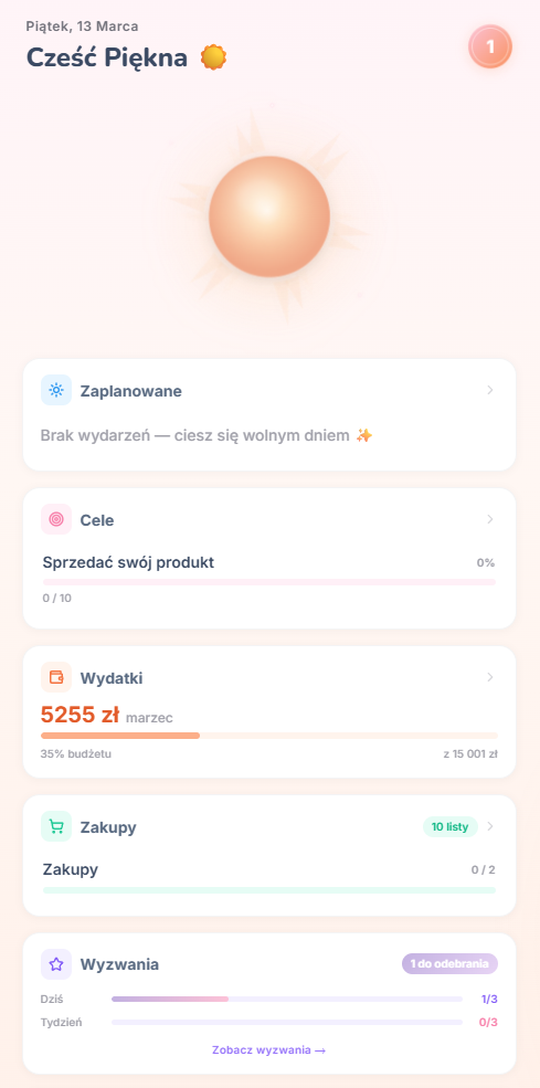 SmartMe dashboard - screenshot aplikacji